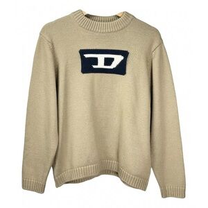 Diesel Tan Crewneck Sweater with Navy Logo
